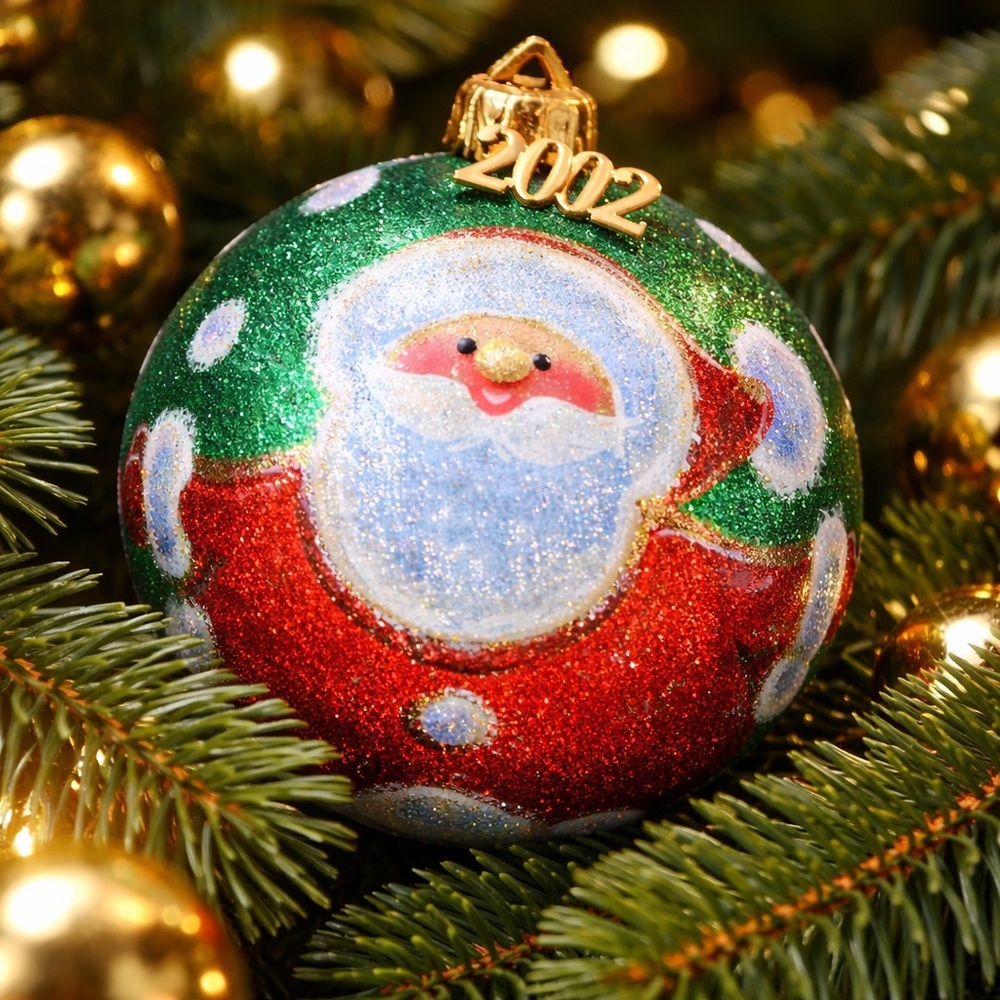 Vintage 2002 Festive Santa Claus Ornament